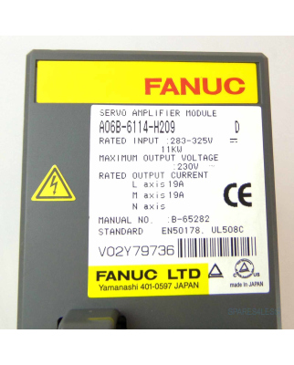 Fanuc A06B-6114-H209 Vers.D - Servo Amplifier Module - spares4less